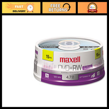 Rewritable DVD+RW Discs 4.7GB 4x Speed Silver Spindle - 15 Pack for Data Storage picture