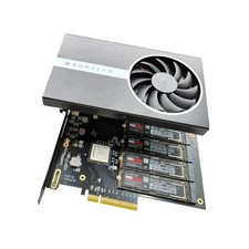 Quad PCIe4.0 NVMe M.2 SSD Adapter Card-PCI Express 4.0 x8 Card Support 4X M.2... picture