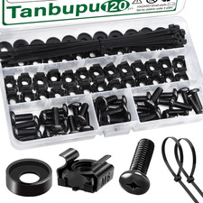 120Pcs M6 X 16Mm Rack Mount Cage Nuts, Screws, Washers and Self-Locking Cable... picture