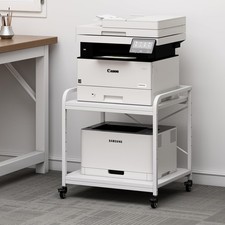 20 Inches Deep Large Printer Stand, 2 Tier Under Desk Printer Table with Height picture