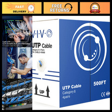 500ft Bulk Cat6 Ethernet Cable - High-Speed Networking Wire, Blue, 1000Mbps picture