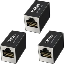 UL Listed RJ45 Coupler Shielded 10Gbps Cat8 Cat7 Cat6A Ethernet Adapter 3Pk picture