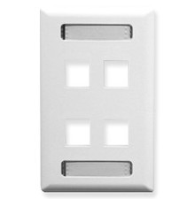 Faceplate id 1-gang 4-port white picture