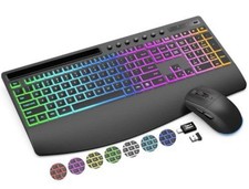 Wireless Keyboard Mouse Combo 4000mAh Battery Rechargeable Backlit Full picture