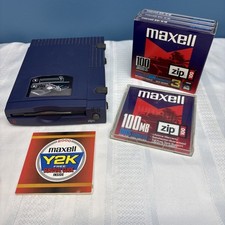 Iomega Zip Drive Z100P2 plus Four 100mb Disk UNTESTED MAC100 IBM Format Y2K picture