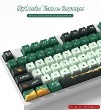 Slytherin Theme Keycaps 132 Keys PBT Sublimation Mechanical Keyboard Set Green picture