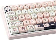 PBT Keycaps - MOA Key Caps, Cute Keycaps for Mechanical Keyboard, 114 Keys, Dye- picture