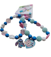 2026 Disney Parks Lilo & Stitch Beaded Charms Friendship Bracelet Set of 2 picture
