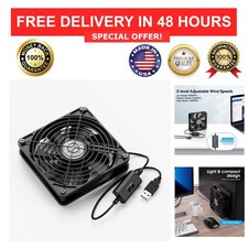 ELUTENG 120mm USB Case Fan 3-Speed 5V Quiet Cooling Fan for PC Router TV picture
