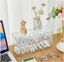Tatuo 2 Pcs Cable Organizer Box with 20 Wire Ties and 2 Sort Stickers, Clear picture