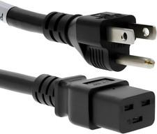 Cablesandkits 3 Prong AC Power Cord 3Ft, 14AWG NEMA 5-15P to C19 picture