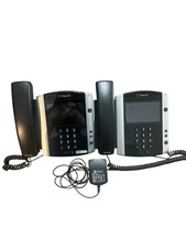 Polycom VVX 601 Corded Phone System-2 Phones 1 Power Supply picture