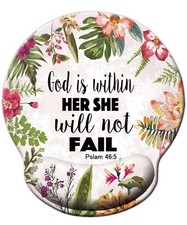 Bible Quote Mouse Pad Psalm 46:5 10 x 9 Mousepad Floral picture
