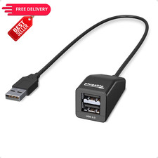 Plugable 2-in-1 USB Splitter with Dual 2.0 Ports Black picture