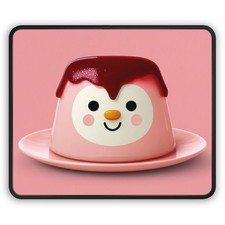 Kawaii Pudding Penguin Gaming Mouse Pad | Cute Pink Desk Mat picture