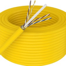 Patron 500' Cat6 Ethernet Yellow Bulk Network Cable 23AWG 600Mhz UL Bare Solid picture