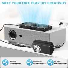2 x 120mm Computer Fans with AC Plug 110V/220V to DC 12V Power Supply picture