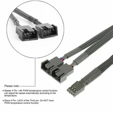 10PC 4-Pin PWM to Dual PWM Sleeved Computer Case Fan Power Y-Splitter Cable Wire picture