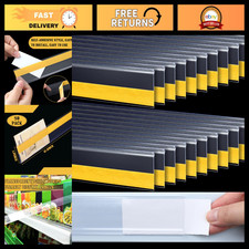 50 Pcs Adhesive Shelf Label Strips, 1.25''H x 48''L, White, Perfect for Organizi picture
