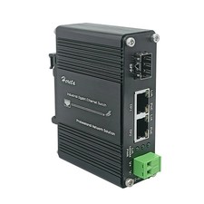 Gigabit Industrial Ethernet Media Converter POE+ 30W Aluminum Case 2 RJ45 Por... picture