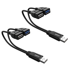Eanetf USB 3.0 Female to Dual Male Splitter Cable, 2 Pack Blue,White picture
