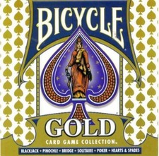 Bicycle Gold PC CD solitaire, poker, bridge, pinochle, blackjack, hearts games picture