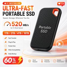 Compact External Hard Drive Portable SSD USB3.1 Type-C Backup Storage Laptop Mac picture