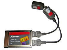 Xircom PCMCIA Ethernet LAN+Modem PC Card CEM33 with Dongle Cables picture