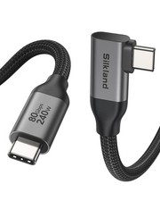 Silkland 80Gbps Right Angle USB 4 Cable for Thunderbolt 5 Cable 240W 6.6FT picture