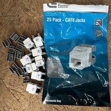 Commercial Electric Category 6  Jack- White 8 Pack picture