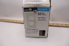 (10-Pk) Leviton 1 Duplex Receptacle Wall Plates Light Almond R56-78003-T picture