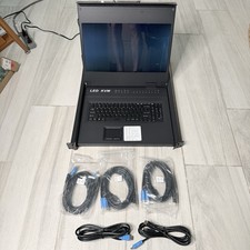 1U Rack Mount KVM Console Arvitek 17.3”LCD Monitor KVM Switch 8 Port HDMI *NOTES picture