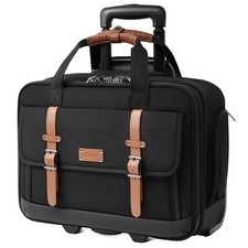 Rolling Laptop Bag, Briefcase for Men and Women, 17 Inch Computer Bag with Wh... picture