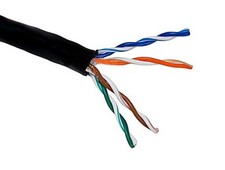 1000ft Cat5e 350 MHz UTP Stranded Bulk Ethernet Bare Copper Cable, Black picture