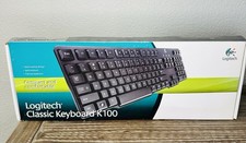 Logitech Classic Keyboard K100 Wired Computer Keyboard Black PS/2 USB Adapter picture