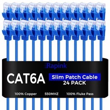 Rapink Patch Cables Cat6a 5ft (24 Pack) Slim, Cat6a Ethernet Patch Cable 10G picture