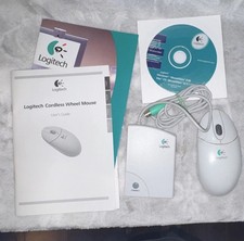 Logitech Cordless Wheel Mouse C-RC3-MSE Receiver Manual Software Box Complete picture