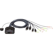 ATEN 2-Port USB DisplayPort Cable KVM Switch with Remote Port Selector picture