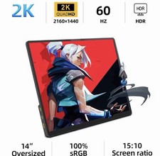ZSUS 2160*1440  14-inch 2K Portable Monitor 60HZ For Laptop XBox PS4 / 5 Switch picture