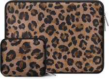 Neoprene Laptop Sleeve 13-13.3 inch, Brown Wild Leopard Computer Bag Cover picture