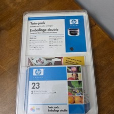 HP 23 Tri-color Inkjet Print Cartridges Twin Pack C6643AN Sealed Expired 2006 picture
