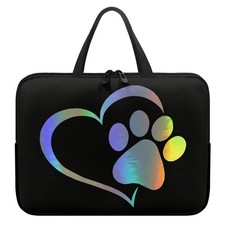 17 Inch Cute Dog Paw Laptop Sleeve, Protective Tablet Case with Handle, Compu... picture