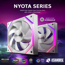 AsiaHorse Nyota 120mm ARGB white fan _3 Pack_ NEW_Original Box picture