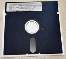 Apple II Home Medical Records & Nibble Magazine Trivia Programs 5.25” Floppy picture