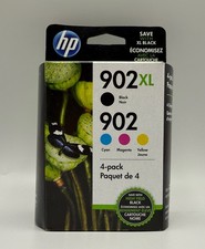 Genuine HP 902XL Black/902 Color Ink Cartridge 4-Pack TOA39AN OEM Best By 01/23 picture