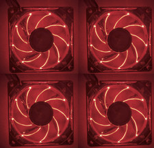 Enermax 80mm x 25mm Twister Bearing Red LED Computer Case 3-pin Fan (Set of 4) picture