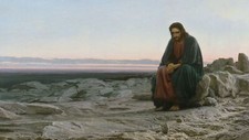 Landscape  classic art painting jesus christ sitting Custom Gaming Mat Desk picture