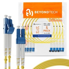 1m (3.28ft) LC to LC Fiber Patch Cable – (5 Pack) UPC Single-Mode Duplex Fibe... picture