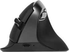 Iron Gray Wireless Vertical Mouse Silent Ergonomic with BT 5.2 USB Receiver picture
