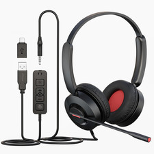 MAIRDI USB Headset with Microphone, 7.1 Surround Sound, USB-A/Type C/3.5mm 3-in- picture